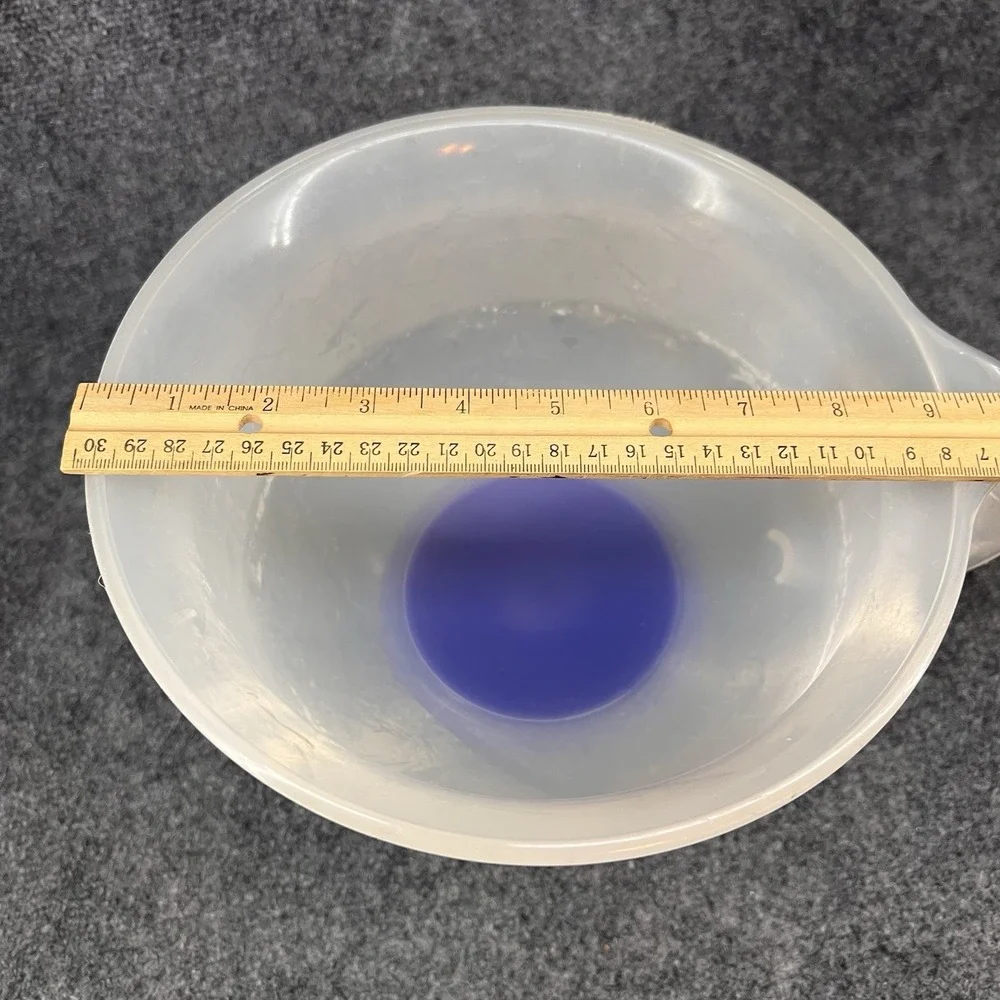 Tupperware Mix-N-Store Plus Measuring Pitcher Batter Bowl 12 Cup Sheer/Blue 3582